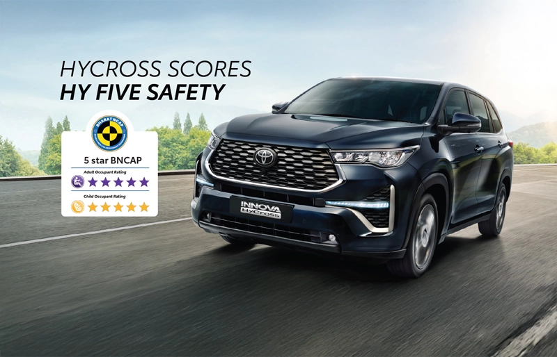 Toyota Hycross Gets 5-Star Rating Under Bharat NCAP