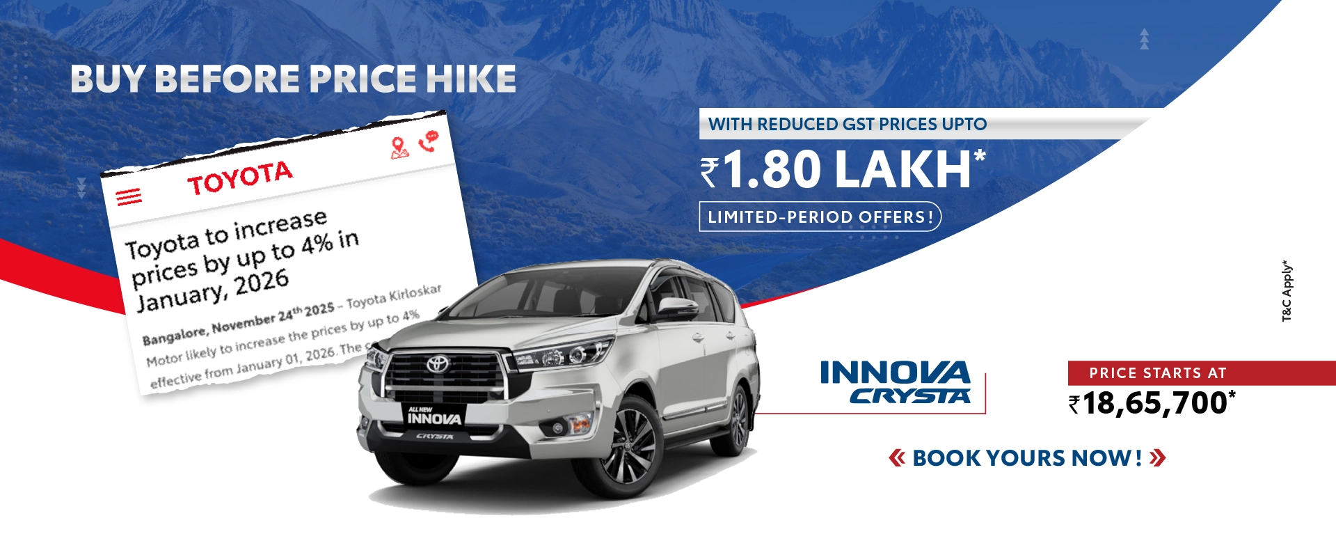 Toyota _ Price Hike _ Web Banner 2025