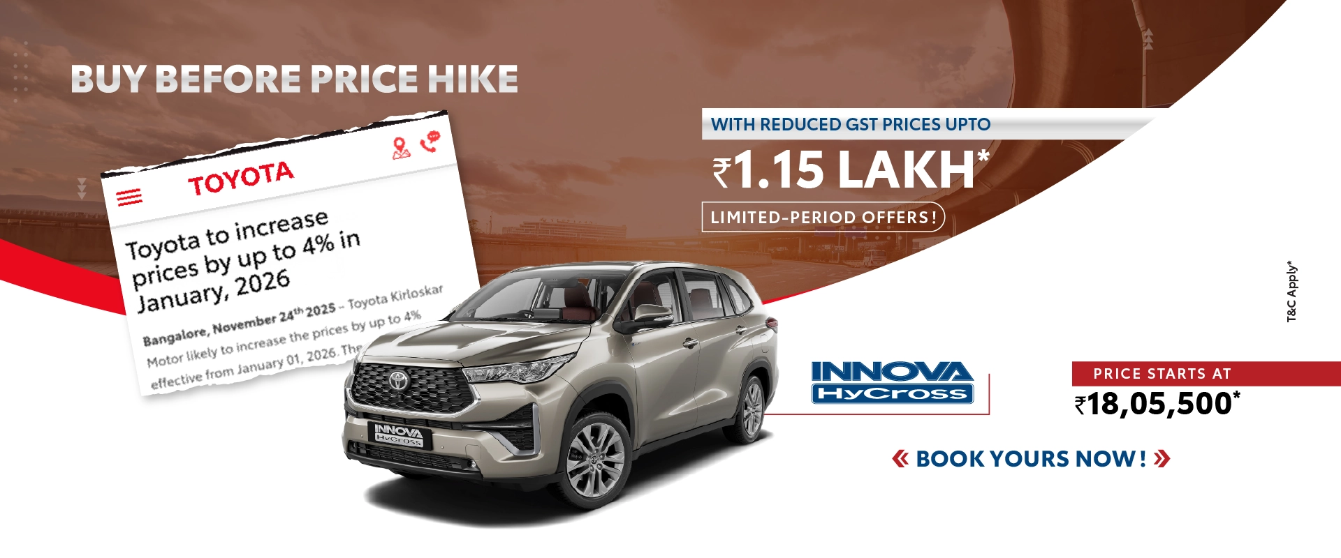 Toyota _ Price Hike _ Web Banner 2025