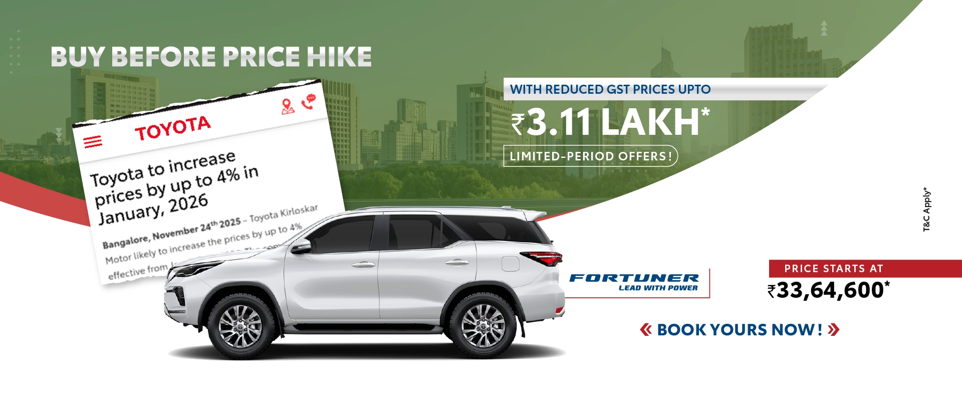 Toyota _ Price Hike _ Web Banner 2025
